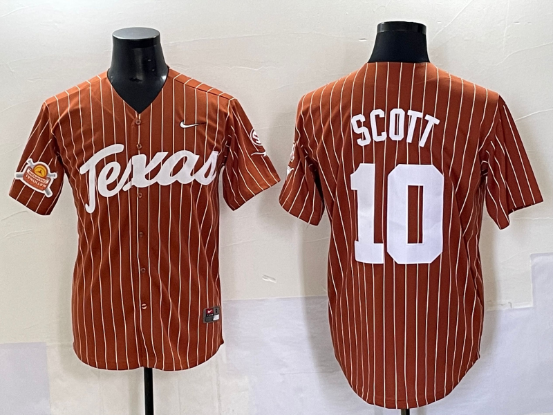 Men Texas Longhorns #10 Scott brown Nike joint Name NCAA 2025 Jersey style 10->ncaa teams->NCAA Jersey